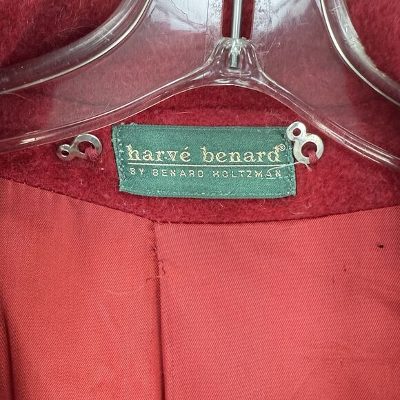 Harvé Benard Vintage Style Red Wool Coat Double Breasted Women’s XL USA - Picture 5 of 16